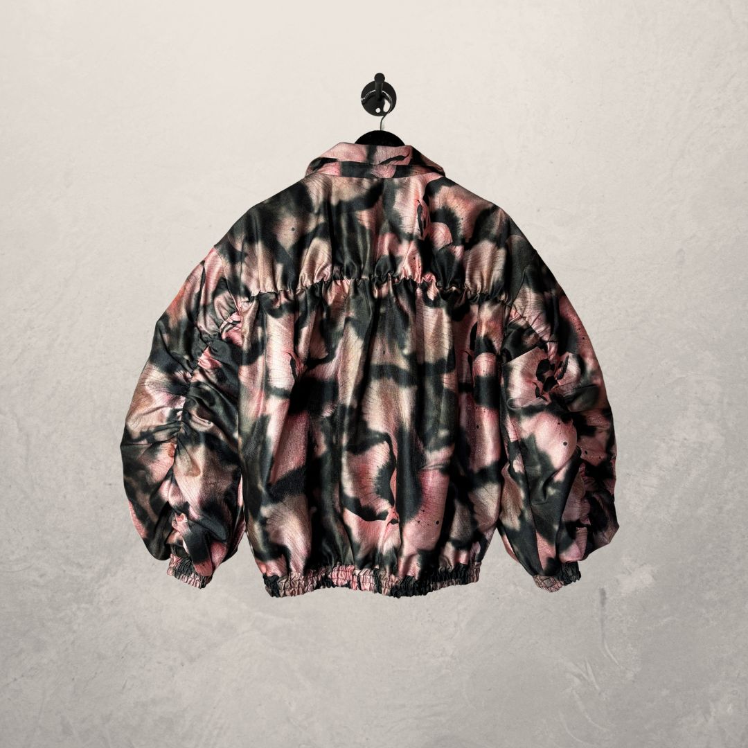 Laagam pink and black bomber jacket XS