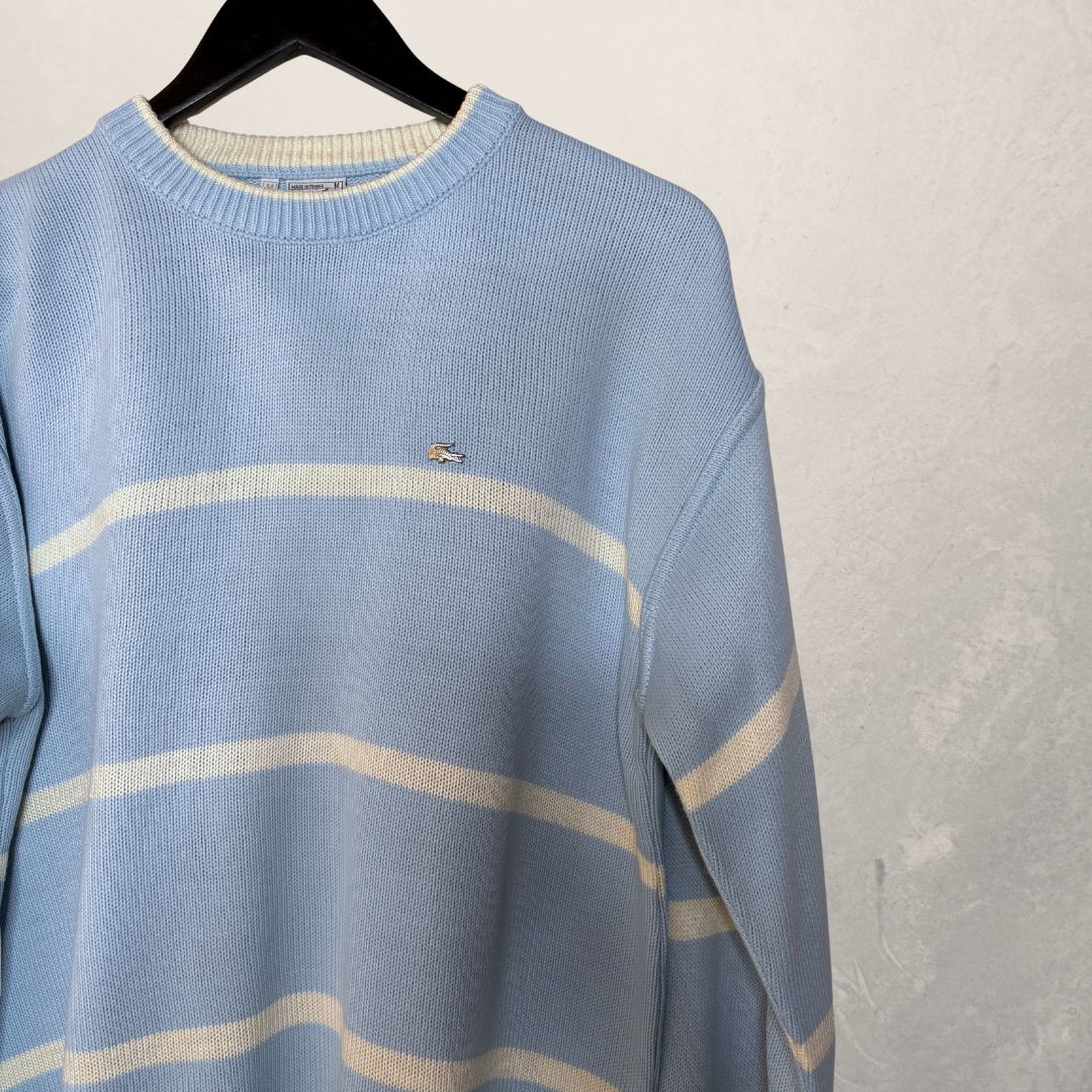 Lacoste lightblue stripe jumper M