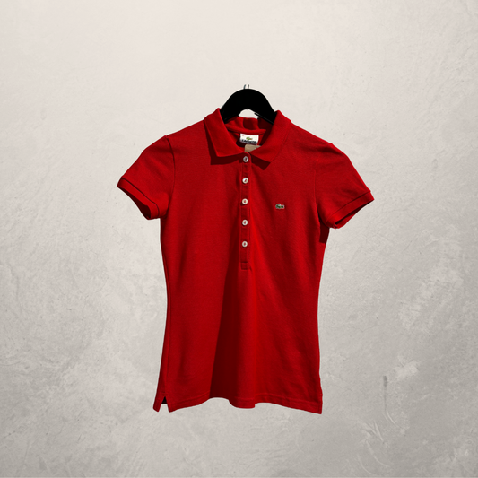 Lacoste rode katoenen poloshirt XS