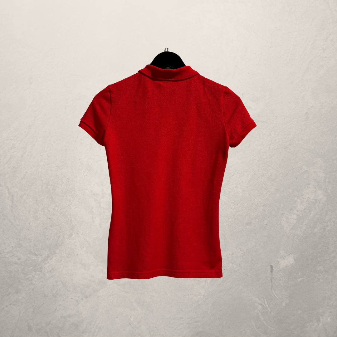 Lacoste red cotton polo top XS