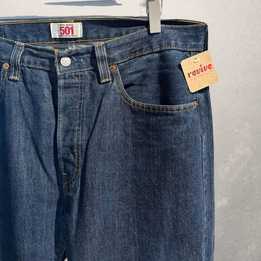 Levi's donkerblauwe 501 rechte jeans 34x34