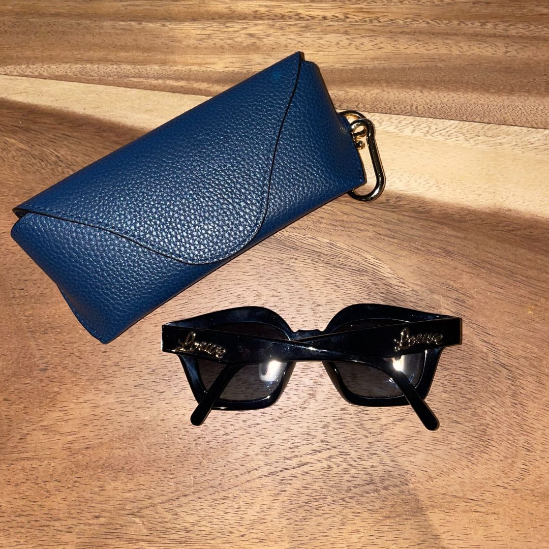 Vintage Loewe black and gold logo sunglasses