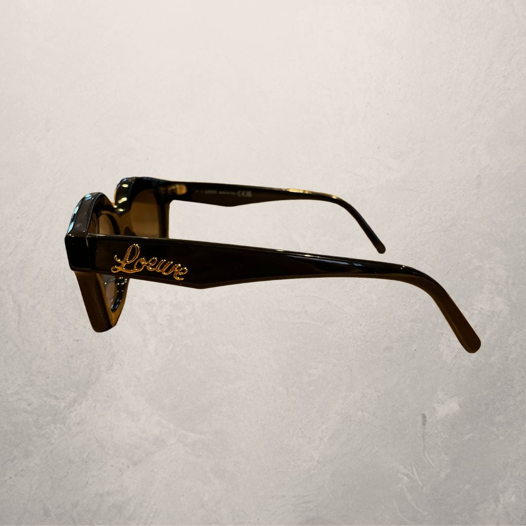 Vintage Loewe black and gold logo sunglasses