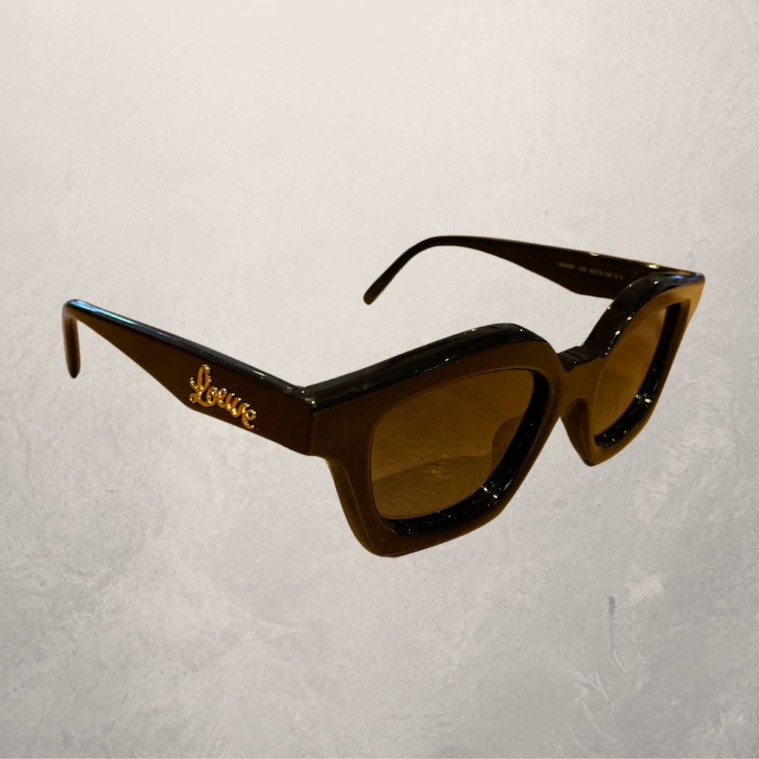 Vintage Loewe black and gold logo sunglasses