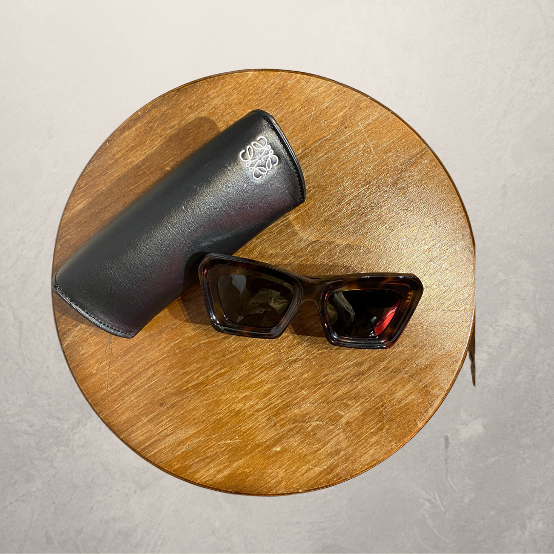 Loewe brown tortoise anagram sunglasses