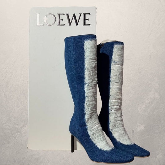 Loewe denim kniehoge laarzen 38