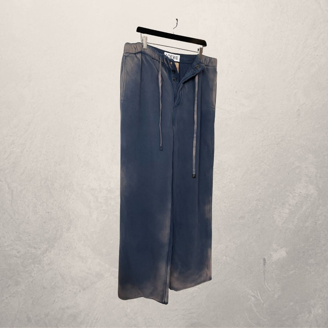 Loewe navy faded wash straight fleece sweatpants XL