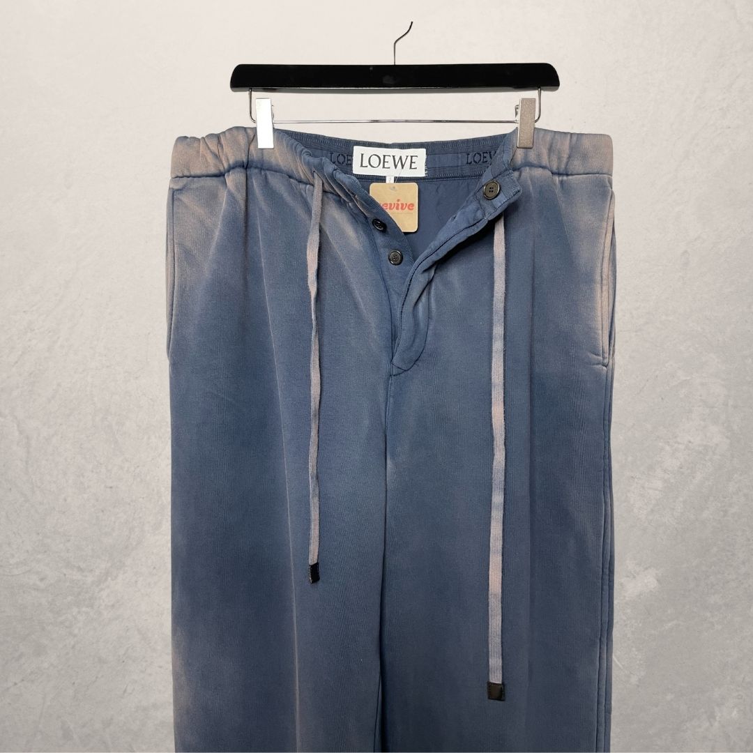 Loewe navy faded wash straight fleece sweatpants XL