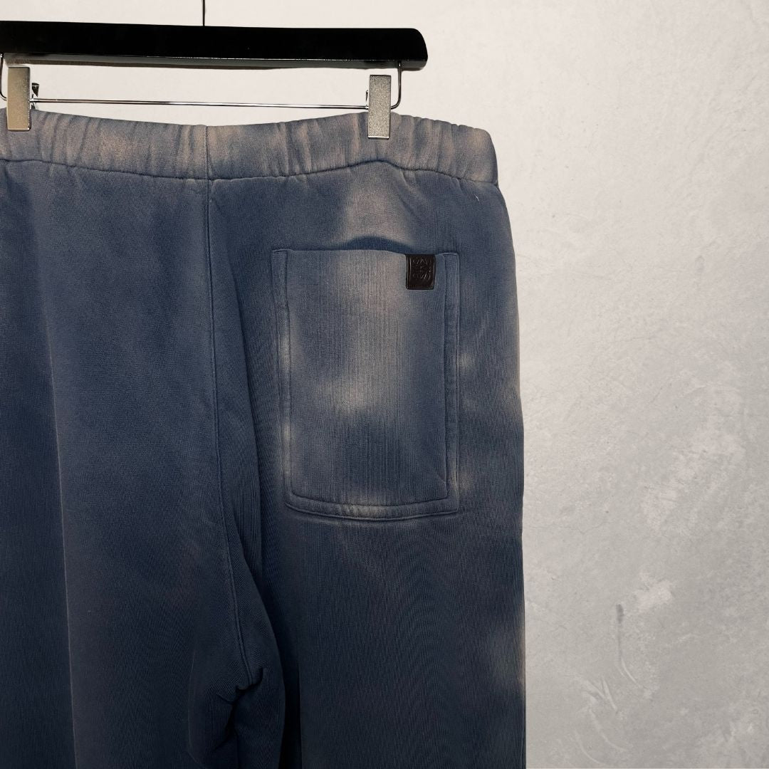 Loewe navy faded wash straight fleece sweatpants XL