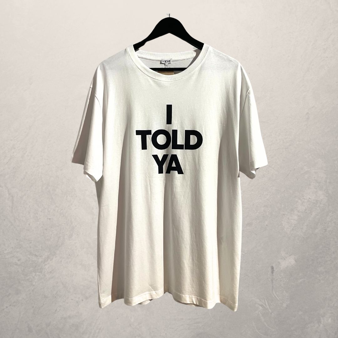 Loewe white challengers “I Told Ya” t-shirt L/XL (overal uitverkocht)