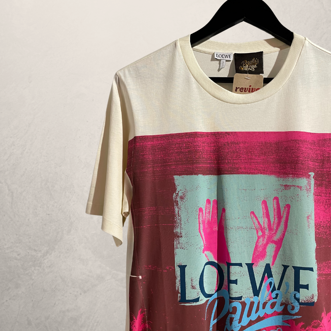 Loewe x Paula Ibiza white graphic t shirt dress M