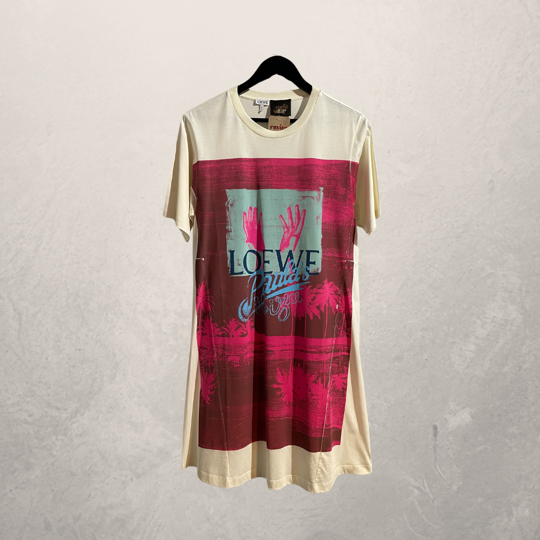 Loewe x Paula Ibiza white graphic t shirt dress M