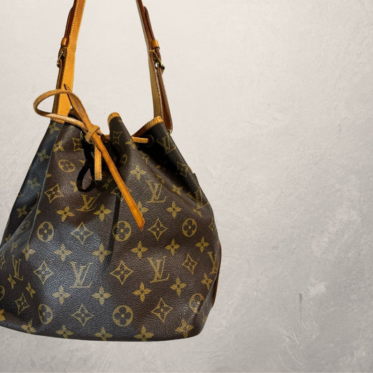 Louis Vuitton brown monogram Petit Noe bag - by Romae Studios