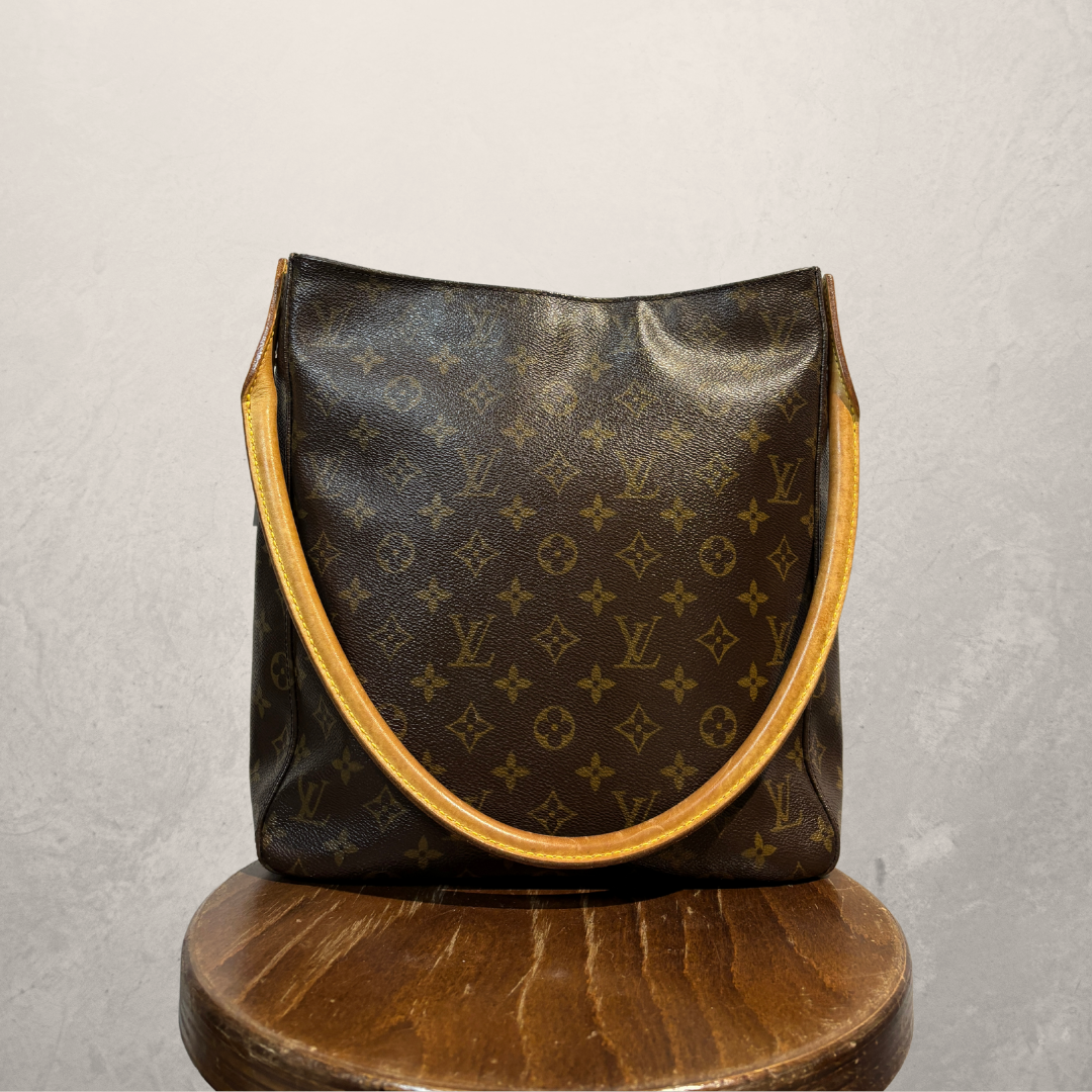 Louis Vuitton brown monogram looping bag- by Romae Studios