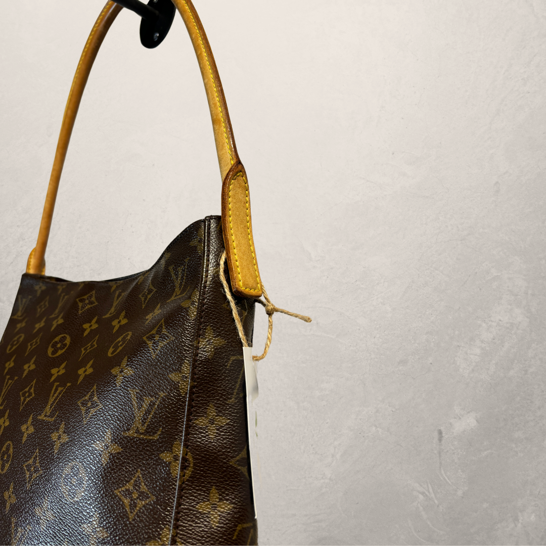 Louis Vuitton brown monogram looping bag- by Romae Studios