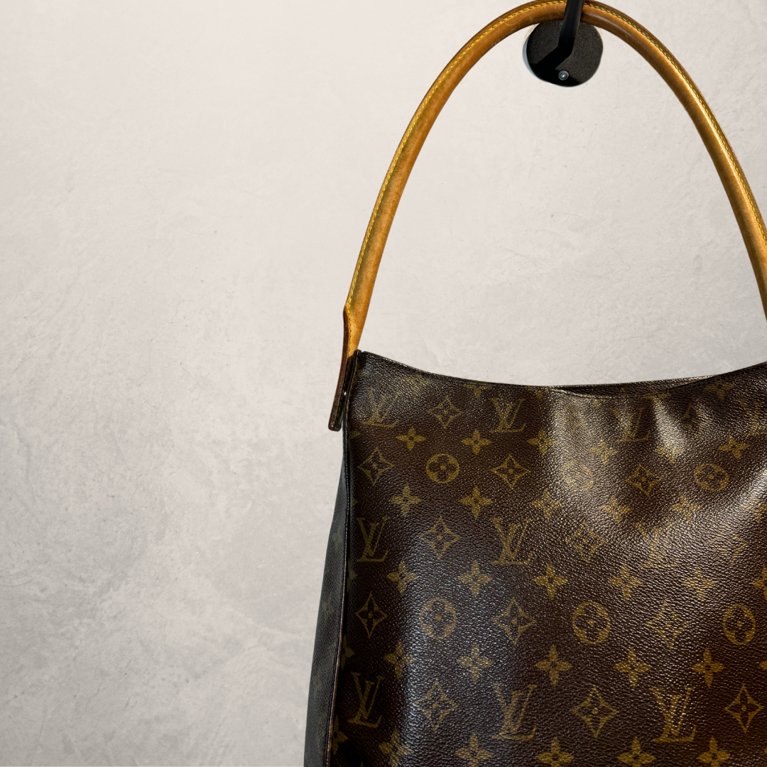 Louis Vuitton brown monogram looping bag- by Romae Studios