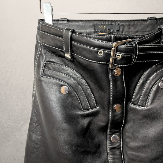 Maje Zwarte Leren Rok 36