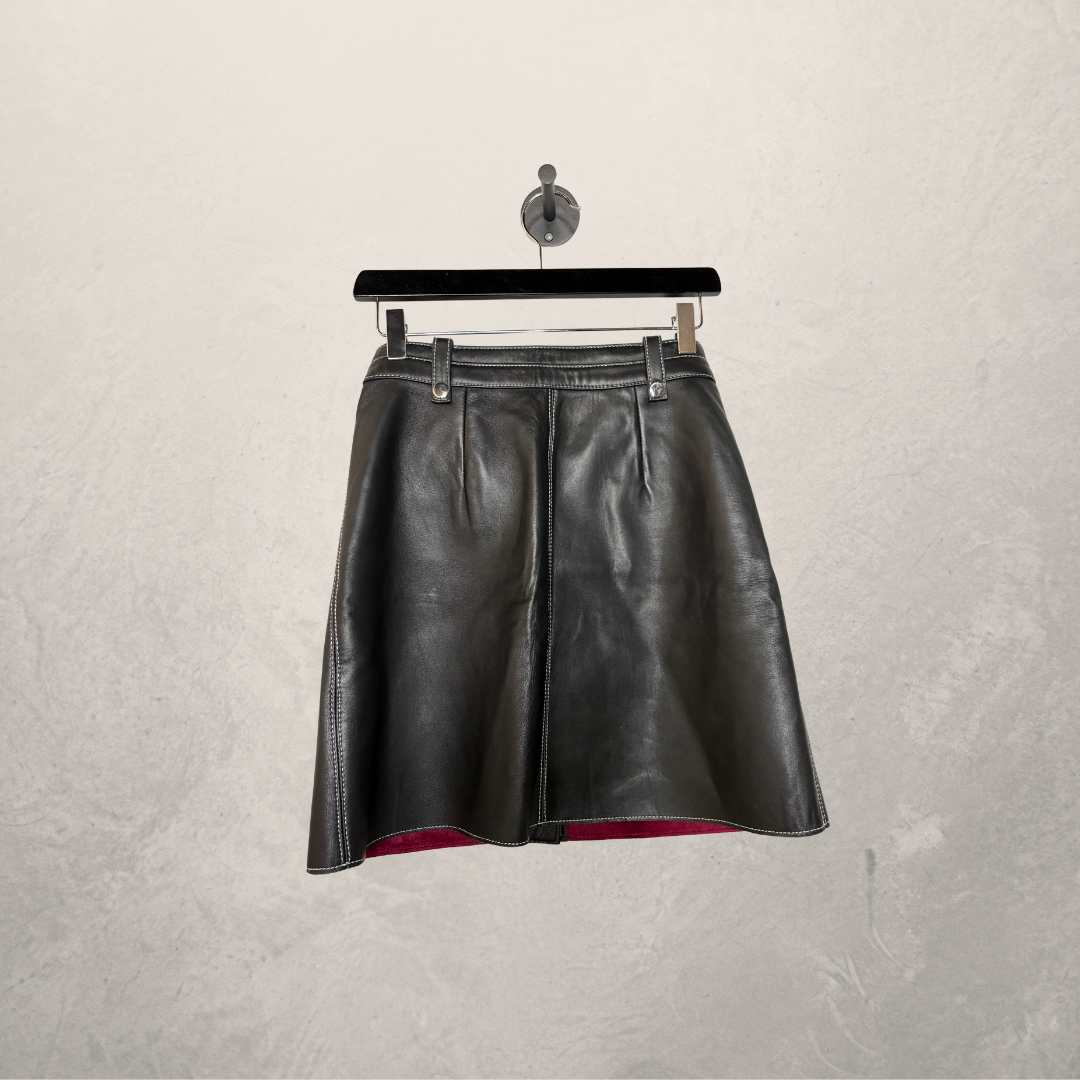 Maje Zwarte Leren Rok 36
