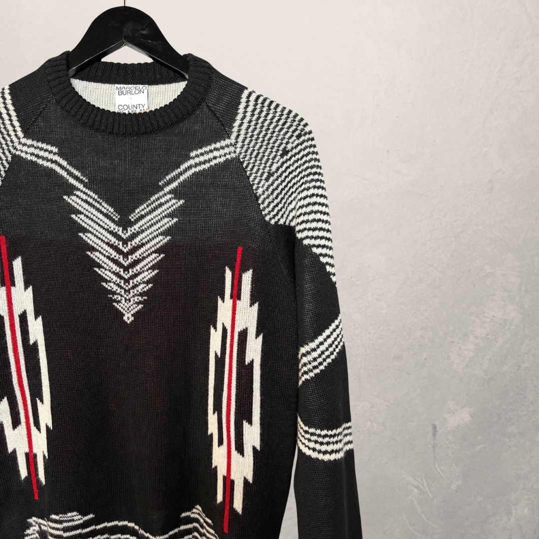 Marcelo Burlon zwarte gebreide trui S