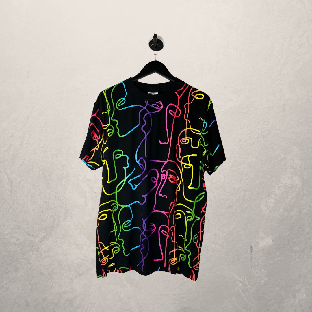 Marcelo Burlon zwart veelkleurig T-shirt M