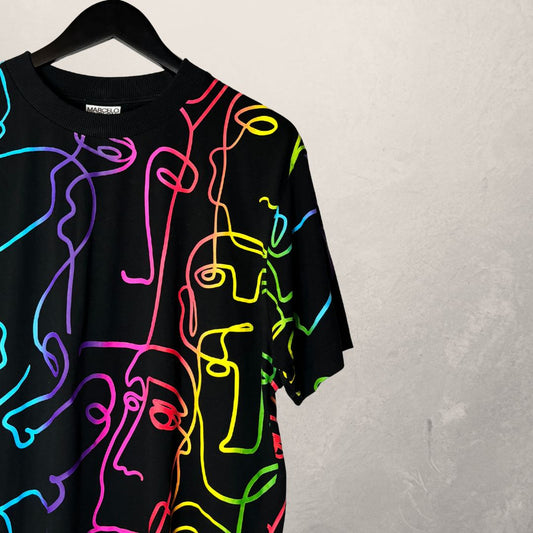 Marcelo Burlon zwart veelkleurig T-shirt M