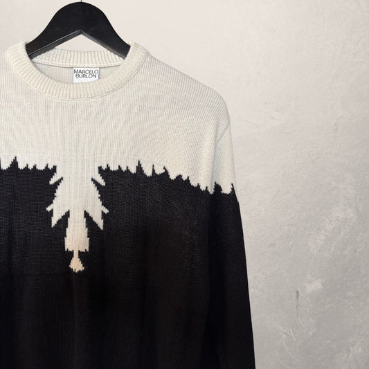 Marcelo Burlon zwart-witte katoenen trui XL