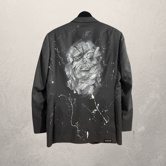 Marilyn Monroe black painted blazer M/L- By@M.a.r.r.art