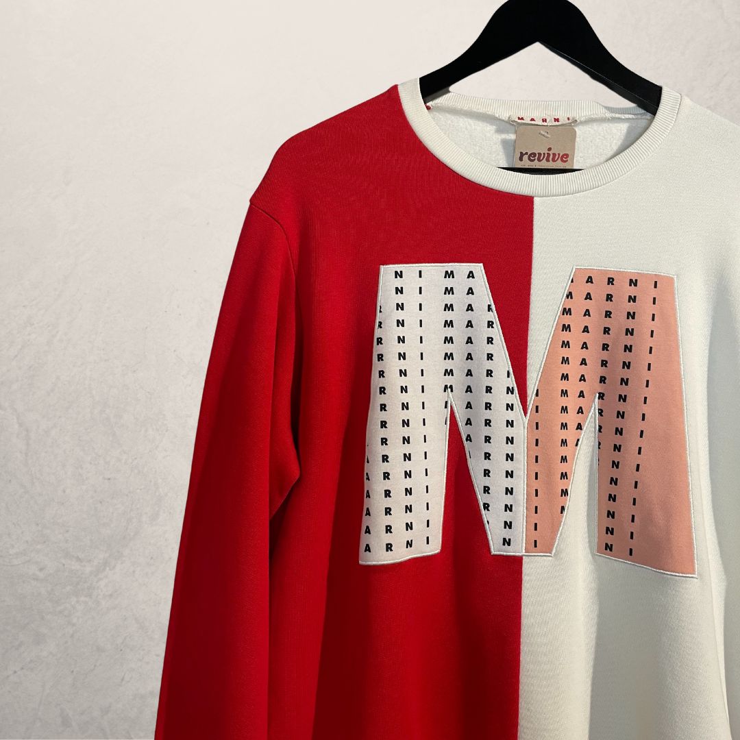 Marni red/ cream logo jumper M