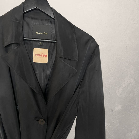 Massimo Dutti zwarte trenchcoat L