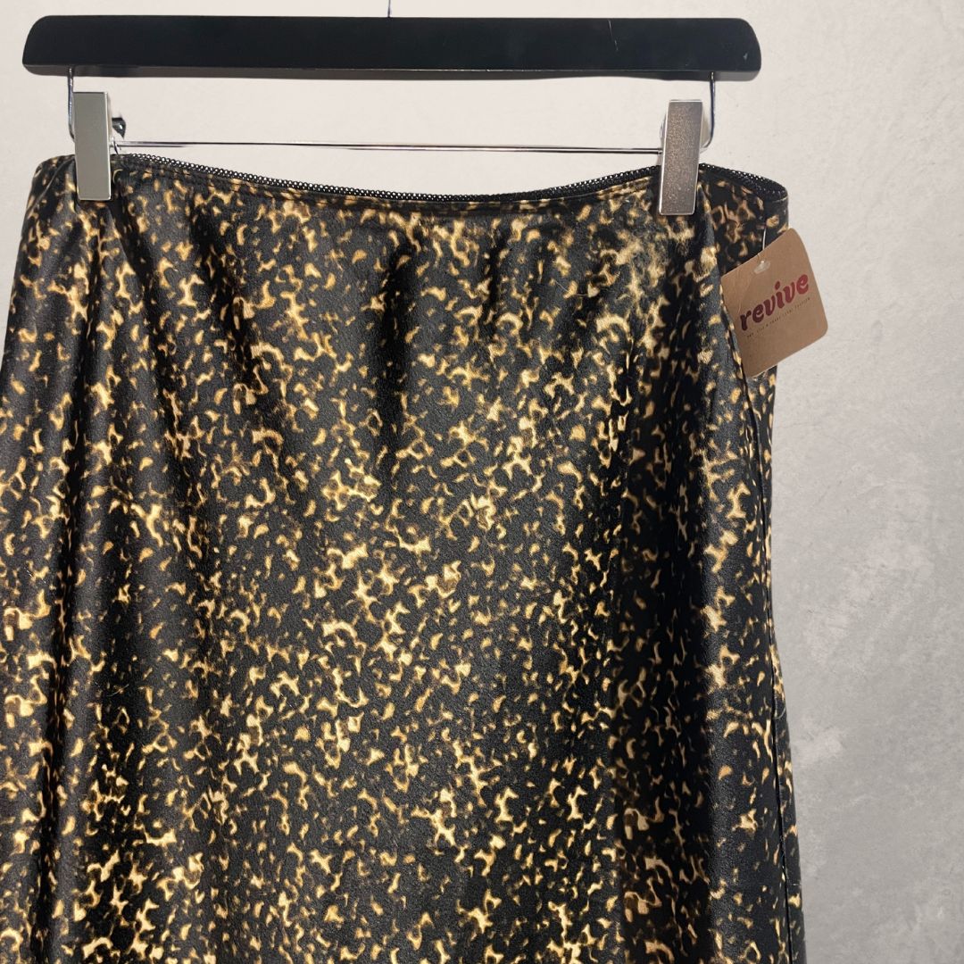 MbyM bruine luipaardzijde-look rok L