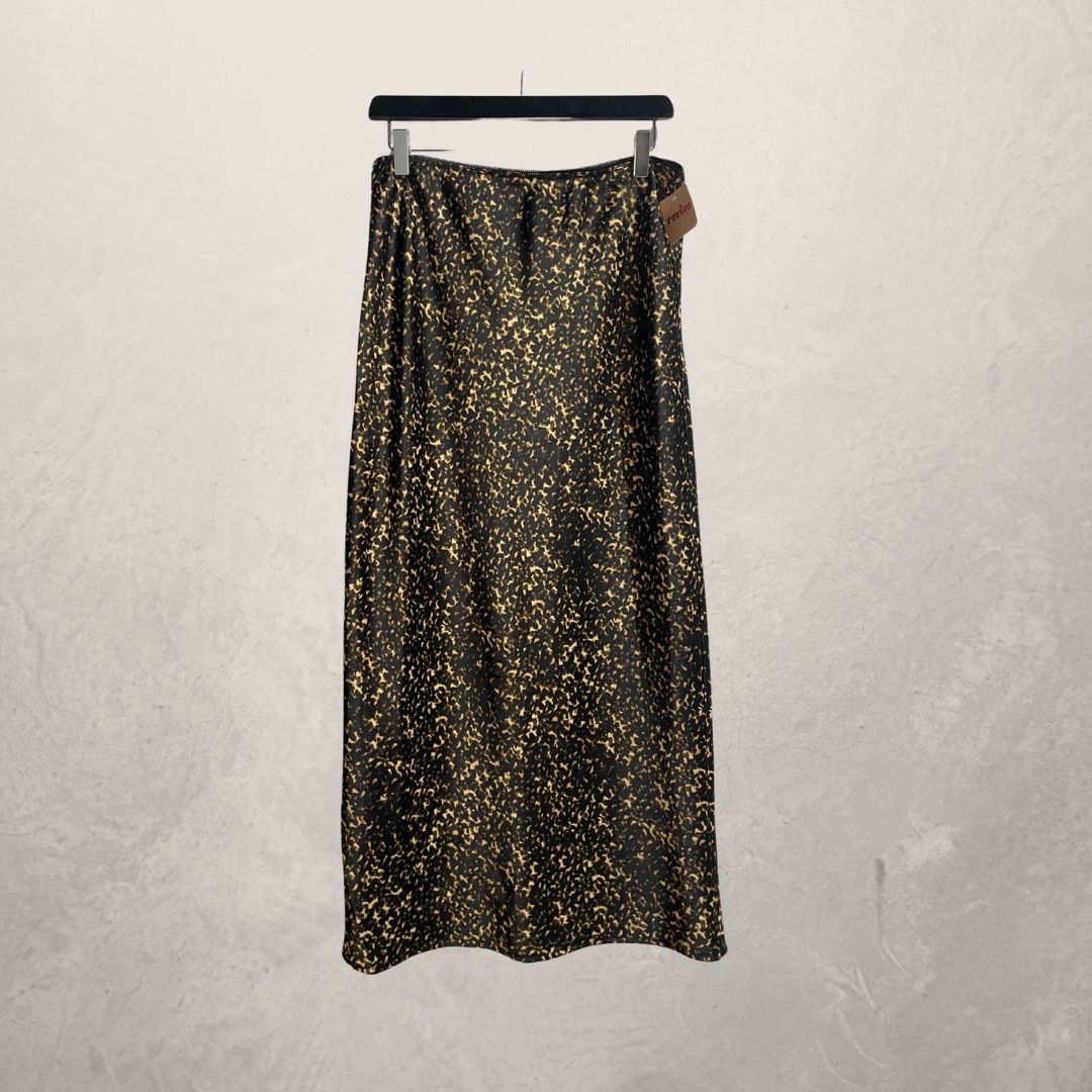 MbyM bruine luipaardzijde-look rok L