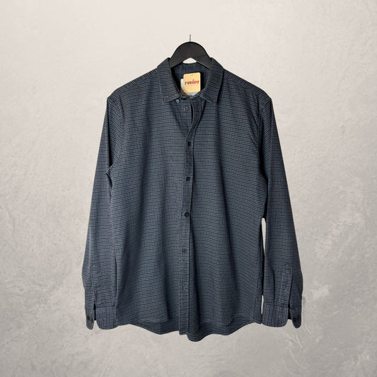 Minimum navy stripe flannel shirt L