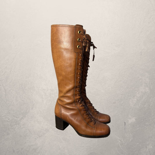 Miu Miu Cognac High Boot 36.5