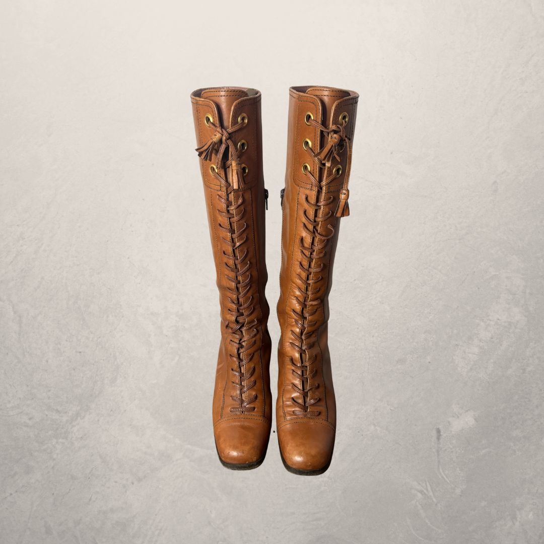 Miu Miu Cognac High Boot 36.5