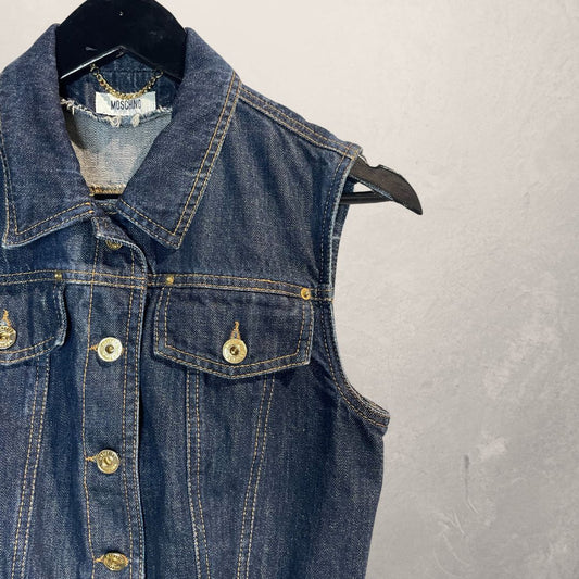 Moschino donkerblauw denim vest S