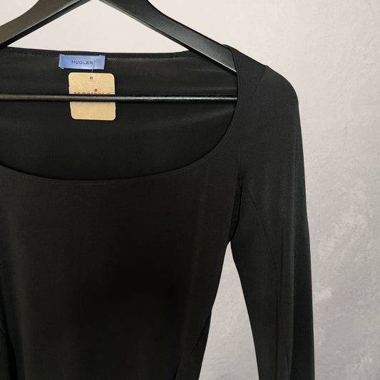 Mugler zwart bodysuit met lange mouwen S