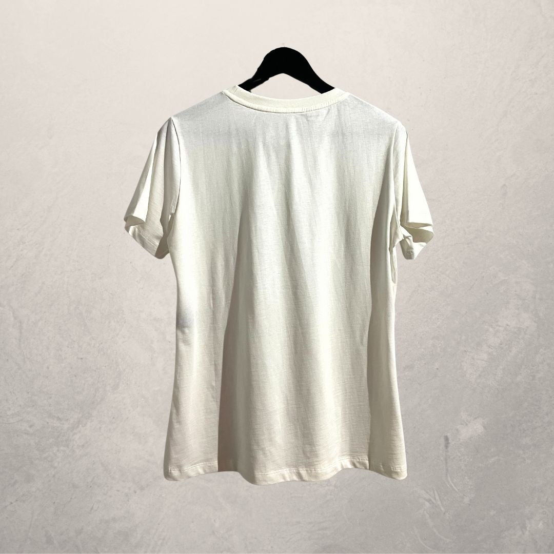 Mugler white silver nipple piercing t shirt S/M