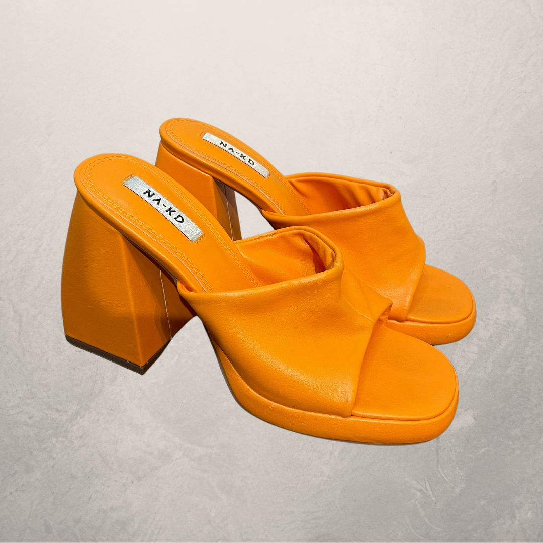 NAKD orange platform heels 38.5