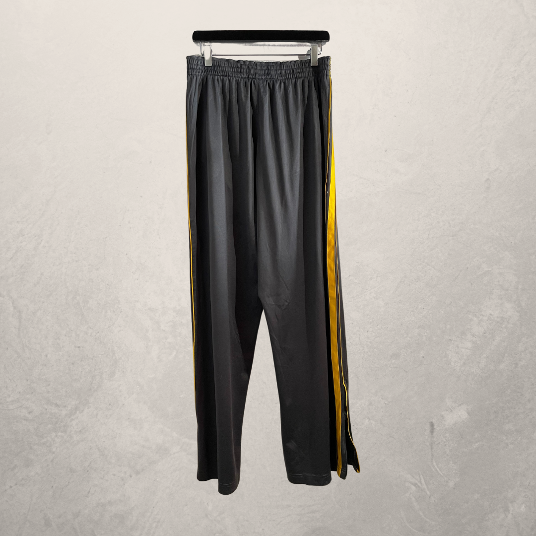 Nike grey yellow stripe basketball trousers track pants M/L