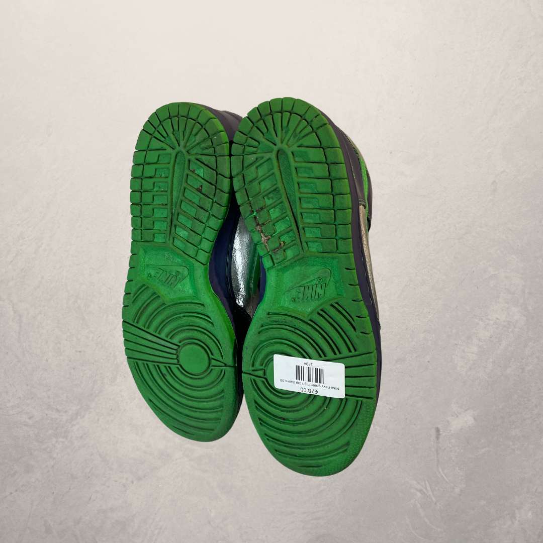Nike marine groene high top dunks 39