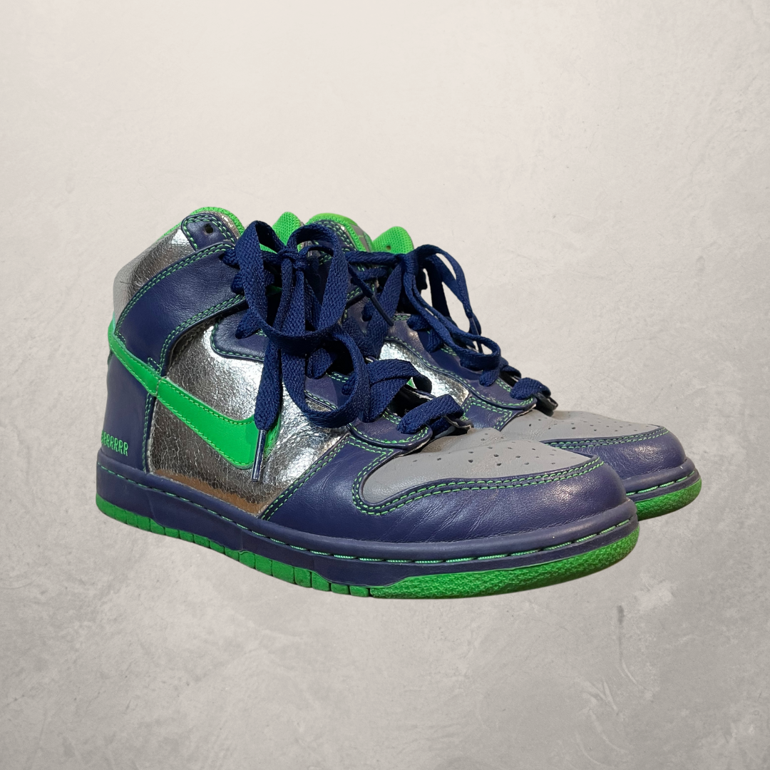 Nike marine groene high top dunks 39