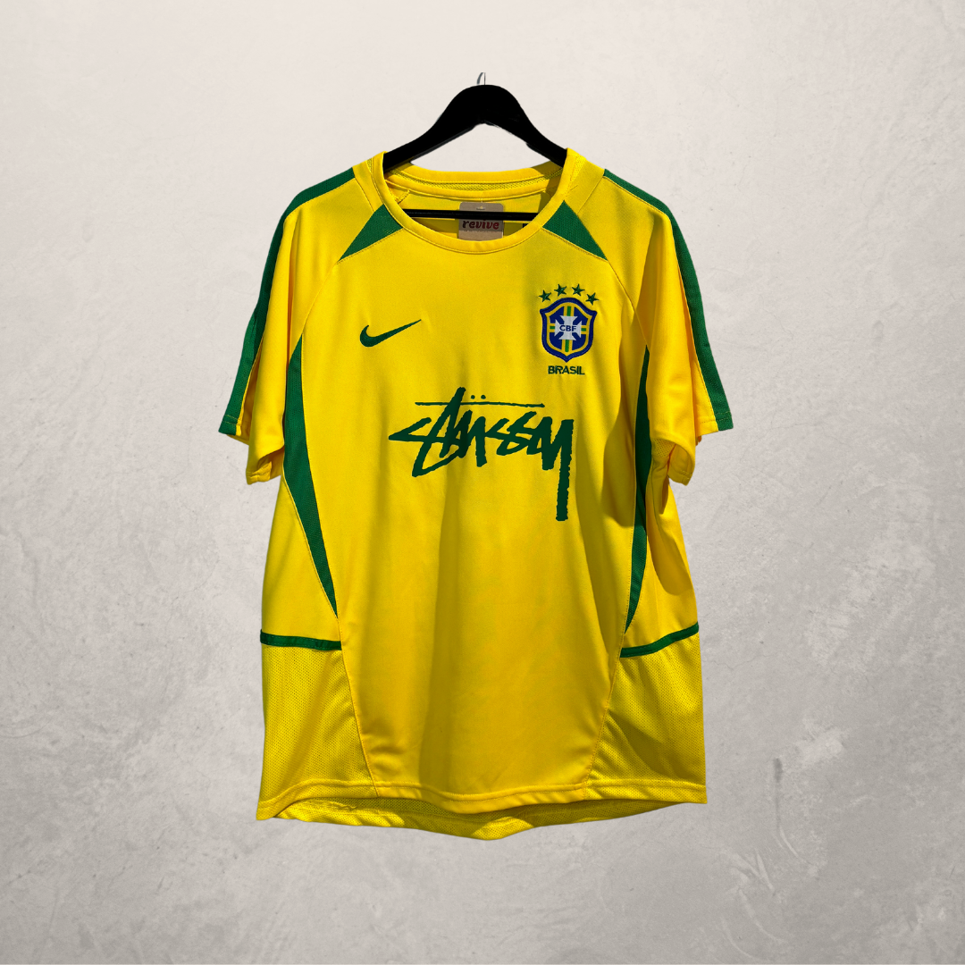 Nike x Stussy yellow Brazil football jersey L