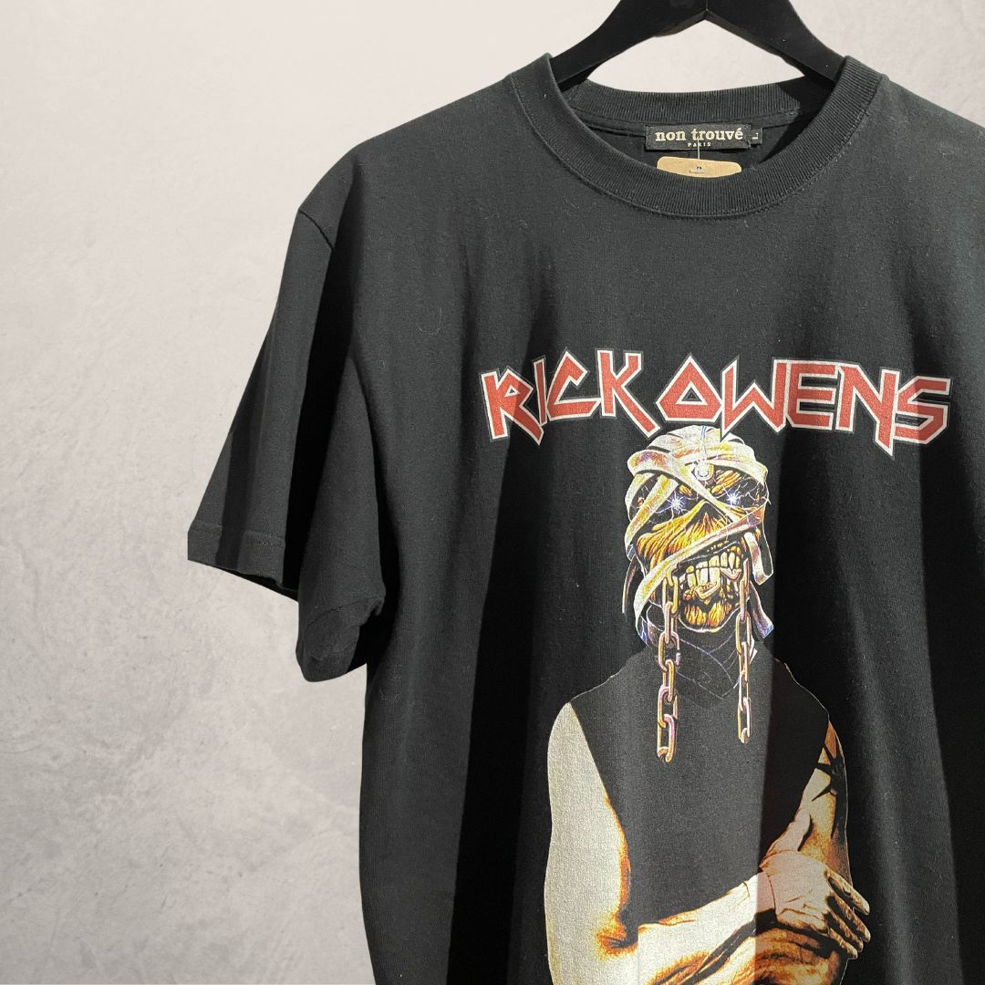 Non Trouve x Rick Owens zwart T-shirt met band L