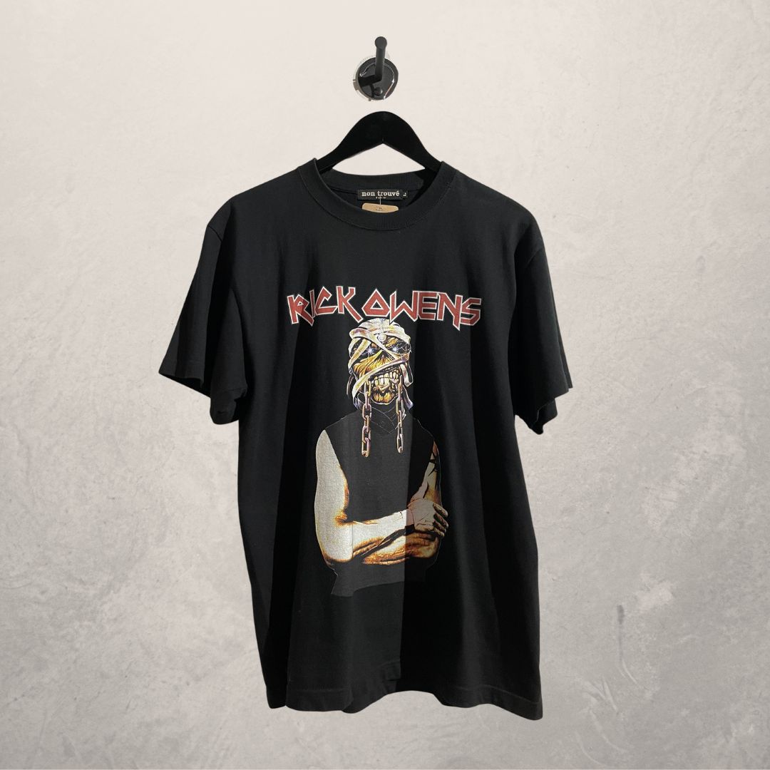 Non Trouve x Rick Owens zwart T-shirt met band L