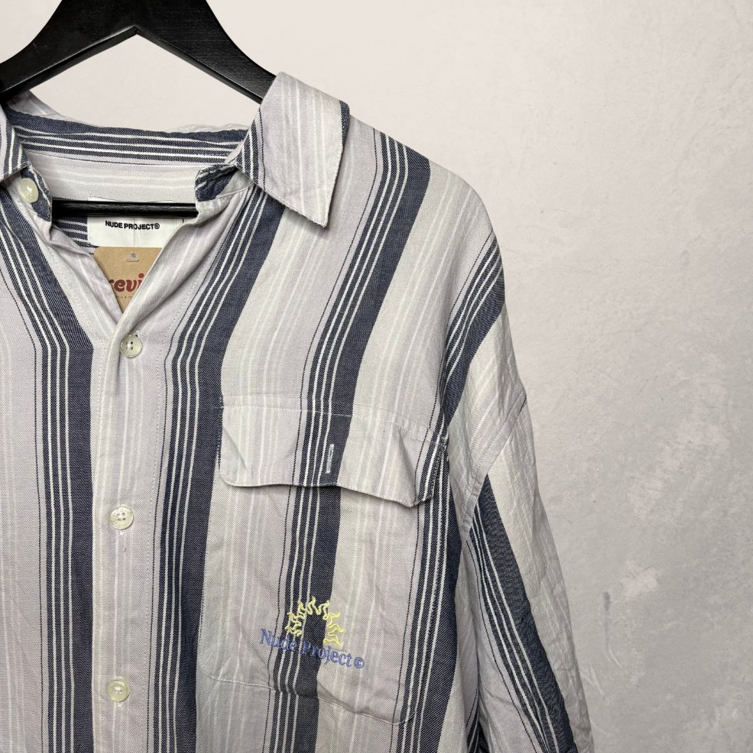 Nude Project grey stripe shirt L