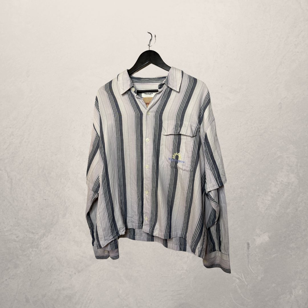 Nude Project grey stripe shirt L