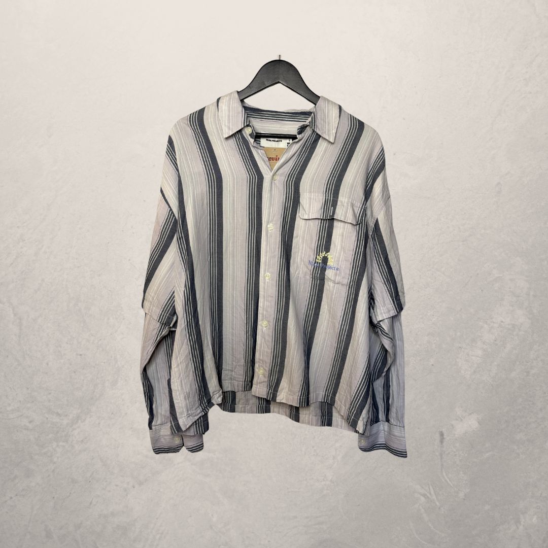Nude Project grey stripe shirt L
