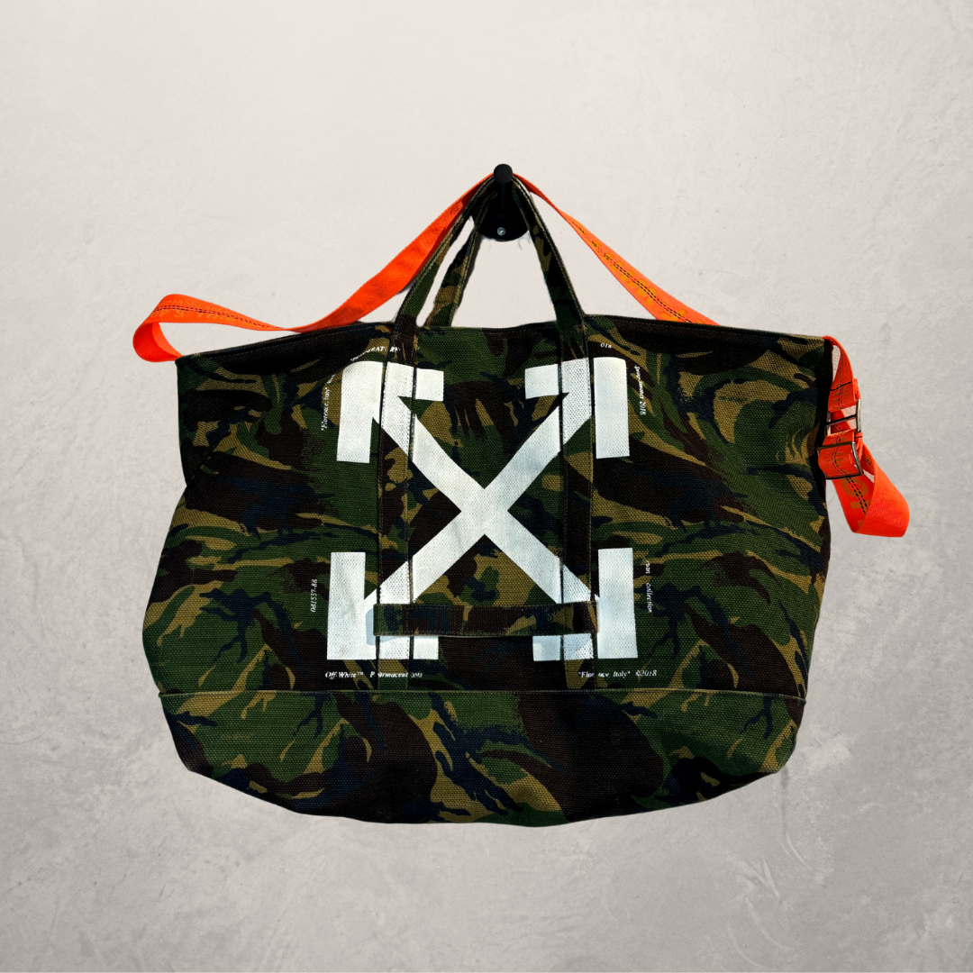 Off White camo bag with orange strap OS