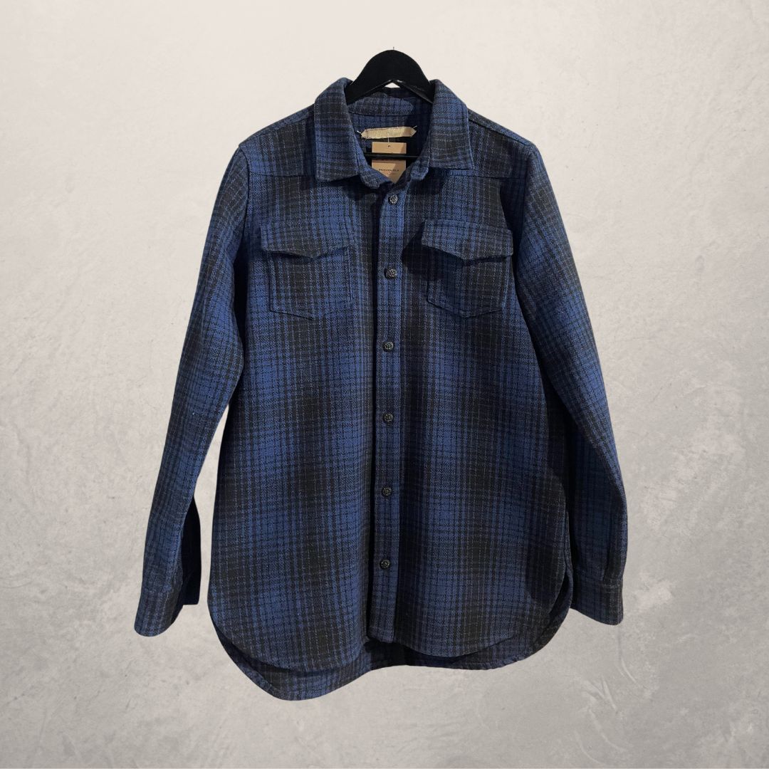 Off White blue flannel shirt S