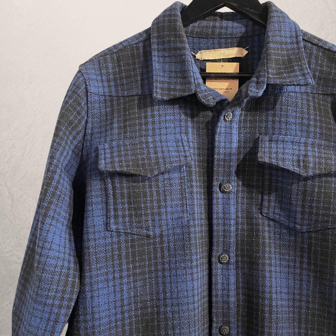 Off White blue flannel shirt S